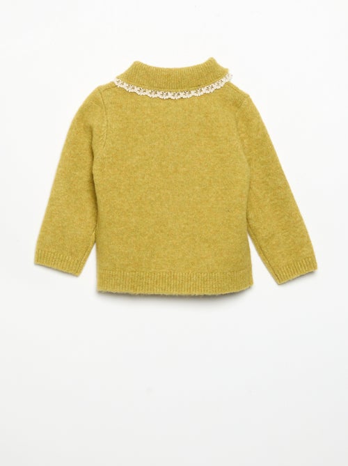 Cardigan com orlas em renda fina - Kiabi