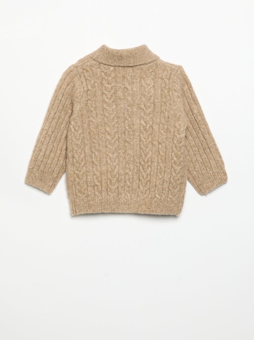 Cardigan com torcidos e gola xale - Kiabi