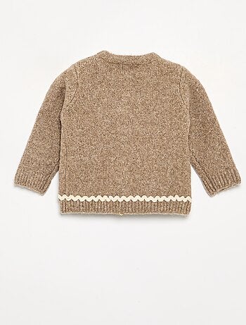 Cardigan com viés contrastante