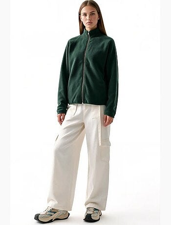 Cardigan com zíper feminino busem
