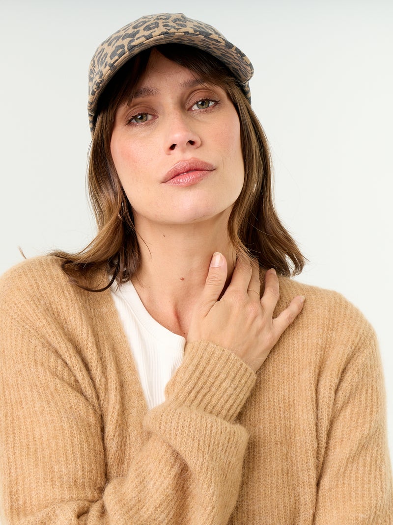 Cardigan comprido de maternidade em mistura de mohair Bege - Kiabi