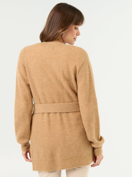 Cardigan comprido de maternidade em mistura de mohair - Kiabi Cardigan comprido de maternidade em mistura de mohair - Kiabi