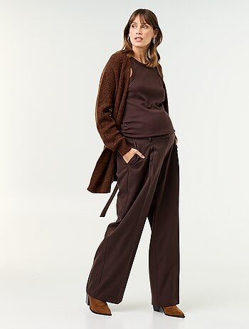 Cardigan comprido de maternidade em mistura de mohair