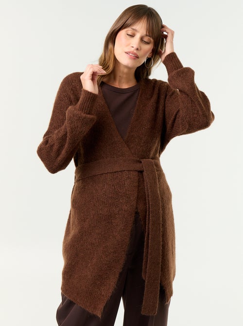 Cardigan comprido de maternidade em mistura de mohair - Kiabi