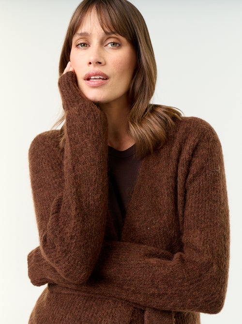 Cardigan comprido de maternidade em mistura de mohair - Kiabi