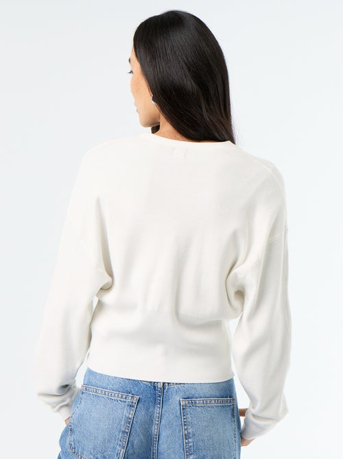 Cardigan cropped com botões - Kiabi Cardigan cropped com botões - Kiabi