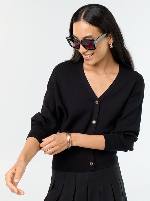Cardigan cropped com botões - Kiabi Cardigan cropped com botões - Kiabi
