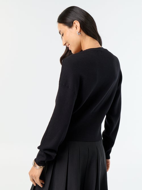 Cardigan cropped com botões - Kiabi Cardigan cropped com botões - Kiabi