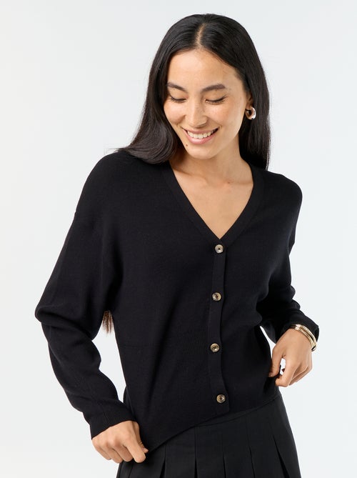 Cardigan cropped com botões - Kiabi Cardigan cropped com botões - Kiabi