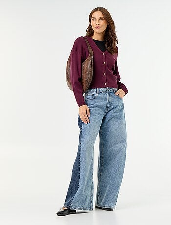 Cardigan cropped com botões