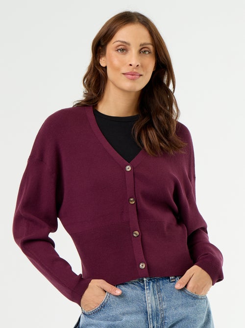 Cardigan cropped com botões - Kiabi Cardigan cropped com botões - Kiabi