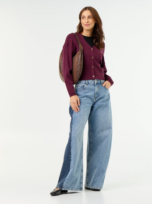 Cardigan cropped com botões - Kiabi Cardigan cropped com botões - Kiabi