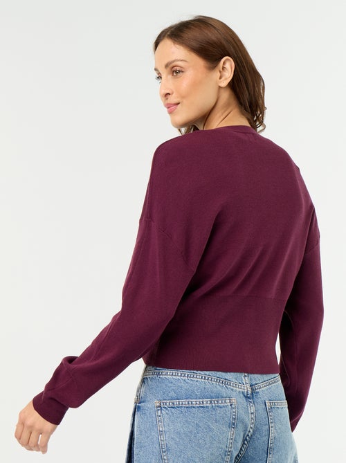 Cardigan cropped com botões - Kiabi Cardigan cropped com botões - Kiabi