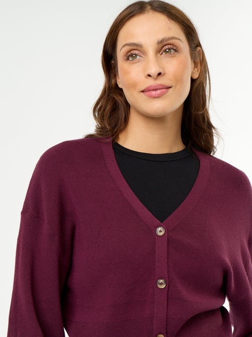 Cardigan cropped com botões - Kiabi Cardigan cropped com botões - Kiabi