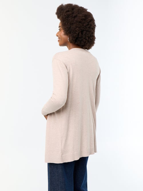 Cardigan curto aberto em malha de malha fina - Kiabi Cardigan curto aberto em malha de malha fina - Kiabi
