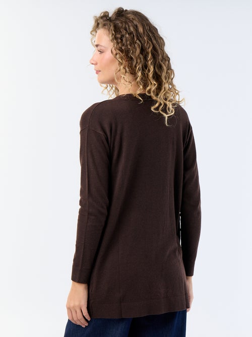 Cardigan curto aberto em malha de malha fina - Kiabi