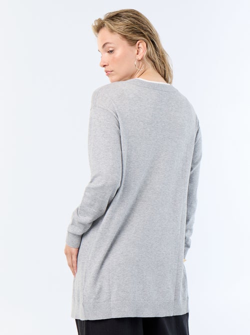 Cardigan curto aberto em malha de malha fina - Kiabi