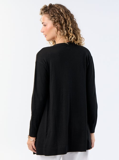 Cardigan curto aberto em malha de malha fina - Kiabi Cardigan curto aberto em malha de malha fina - Kiabi