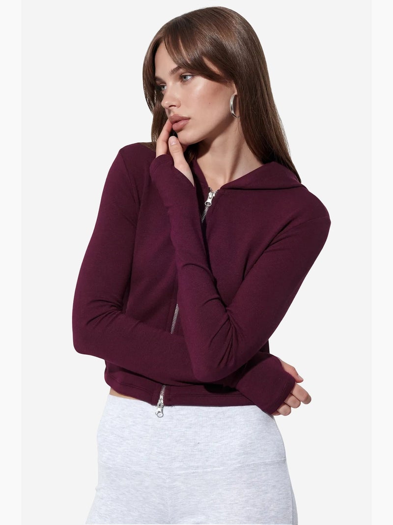Cardigan de algodão e modal busem Vermelho bordô - Kiabi