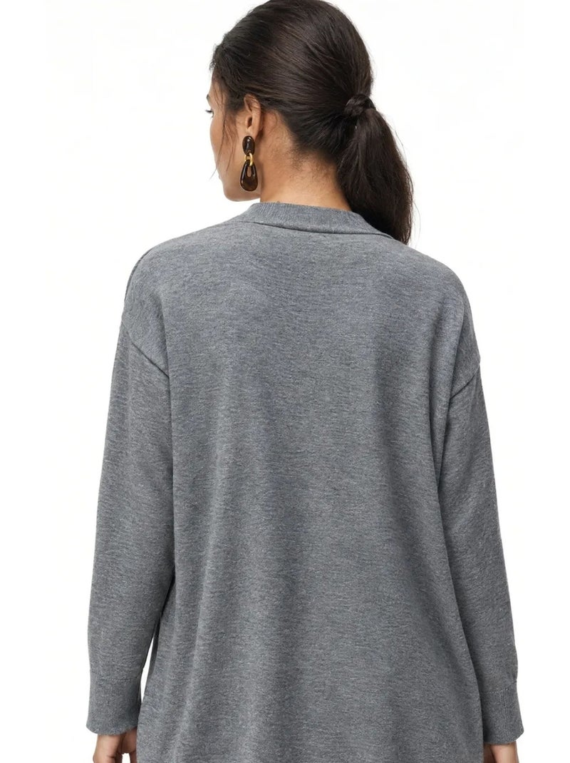 Cardigan de algodão mixray Cinza - Kiabi