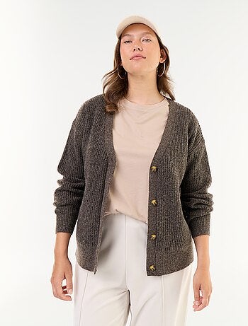 Cardigan de decote em V