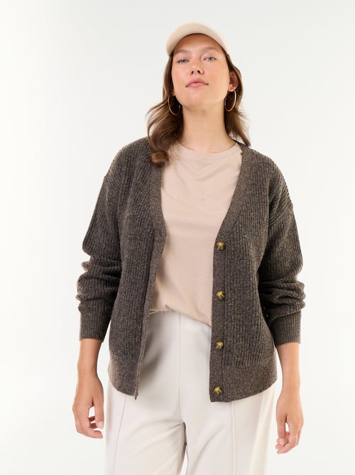 Cardigan de decote em V - Kiabi Cardigan de decote em V - Kiabi
