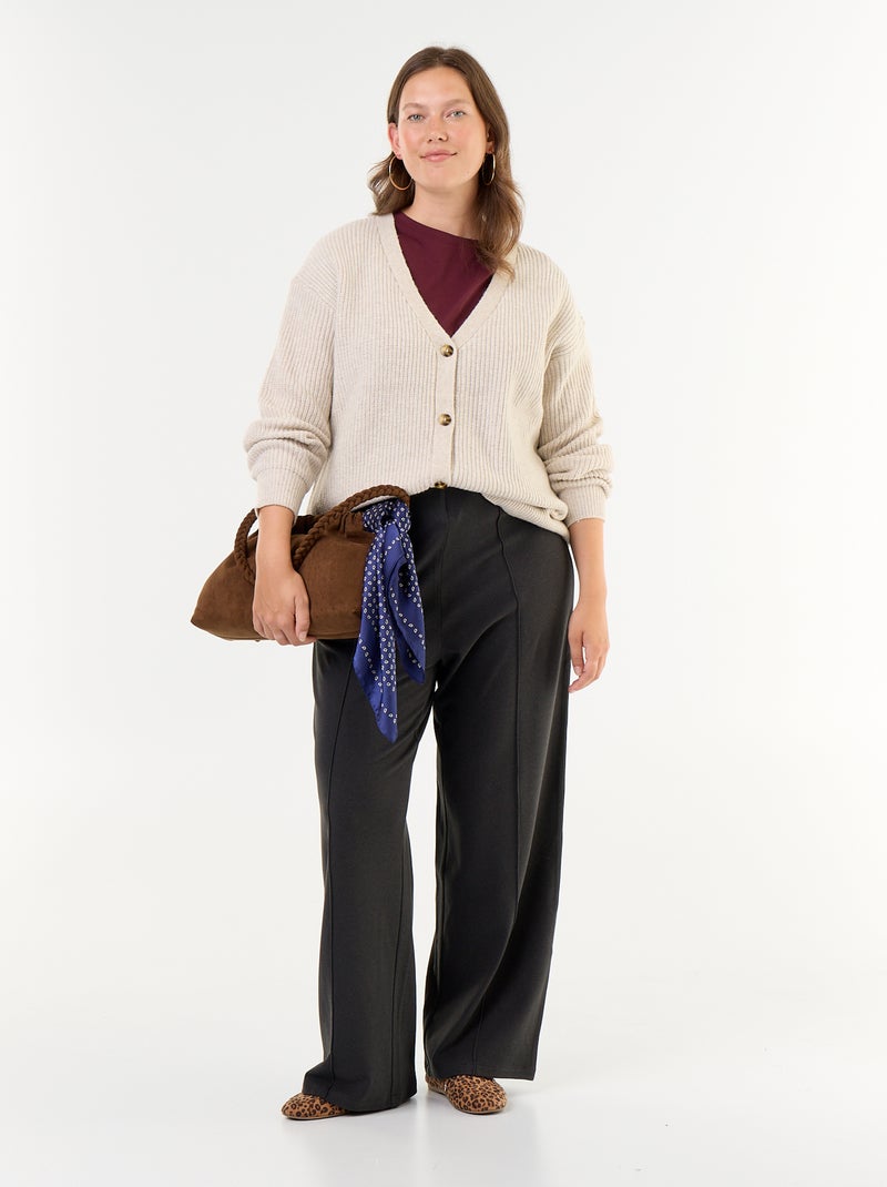 Cardigan de decote em V Cinza - Kiabi