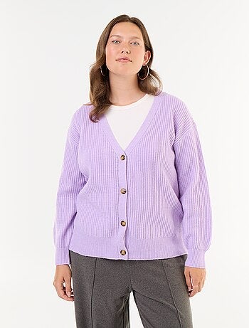 Cardigan de decote em V
