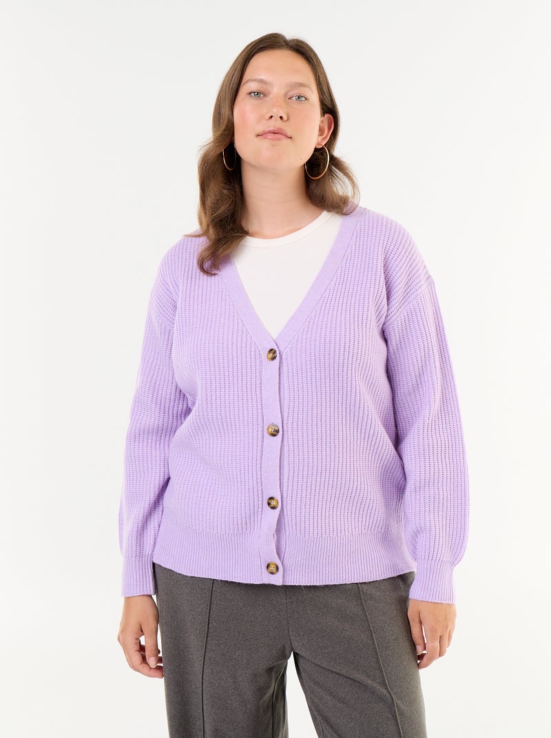Cardigan de decote em V Violeta - Kiabi