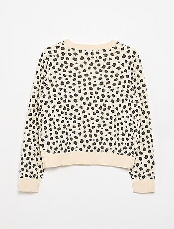 Cardigan leve de gola redonda liso