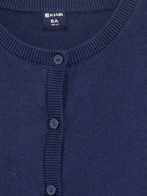 Cardigan de gola redonda leve e liso - Kiabi
