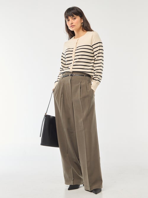 Cardigan de gola redonda liso - Kiabi