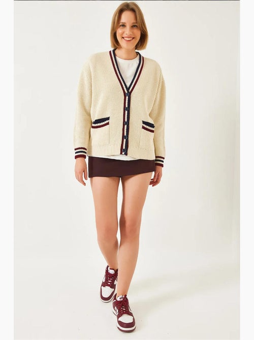 Cardigan de malha às riscas salónica lucci - Kiabi Cardigan de malha às riscas salónica lucci - Kiabi