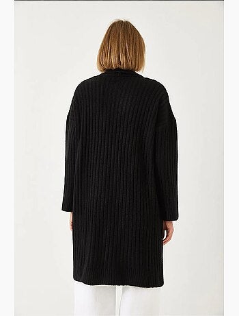 Cardigan de malha canelada com corte largo lucci