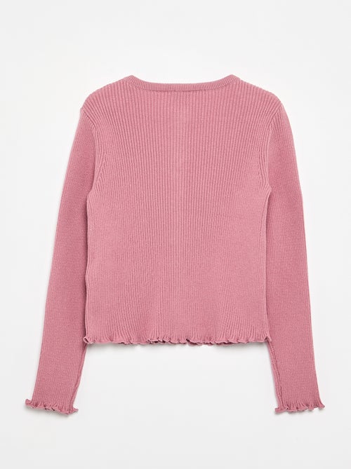 Cardigan de malha canelada de manga comprida - Kiabi