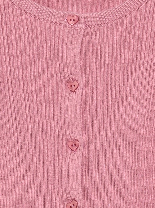 Cardigan de malha canelada de manga comprida - Kiabi