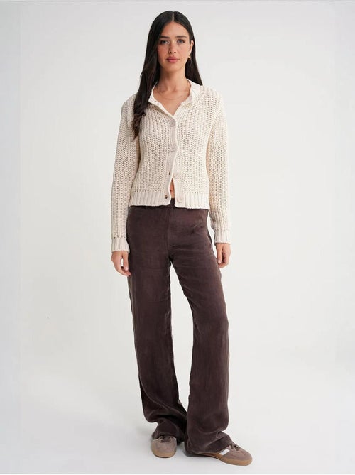 Cardigan de malha canelada texturizada com botões mixray - Kiabi