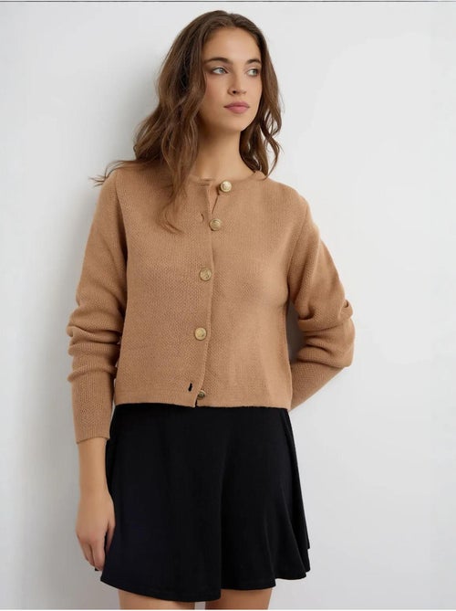 Cardigan de malha com botões - Kiabi