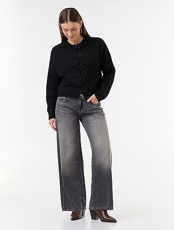 Cardigan de malha com botões fantasia