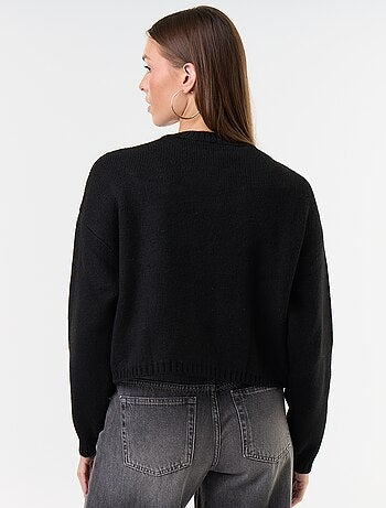 Cardigan de malha com botões fantasia