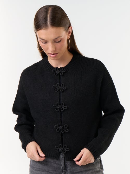 Cardigan de malha com botões fantasia - Kiabi