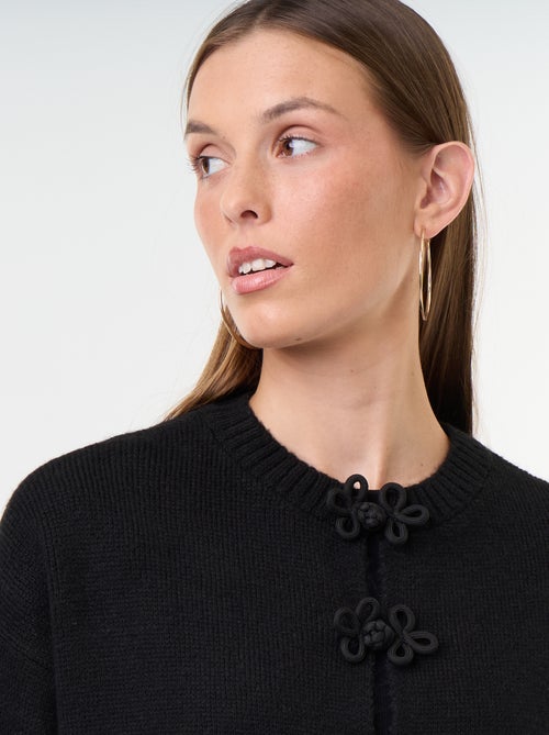 Cardigan de malha com botões fantasia - Kiabi
