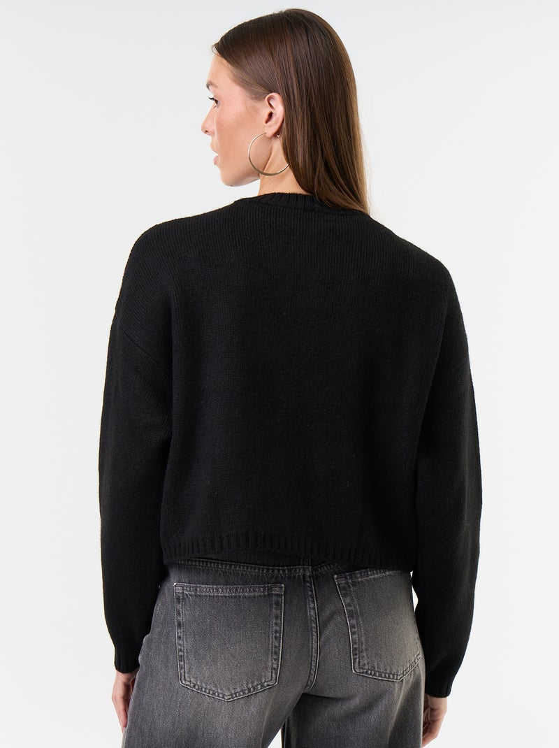 Cardigan de malha com botões fantasia Preto - Kiabi