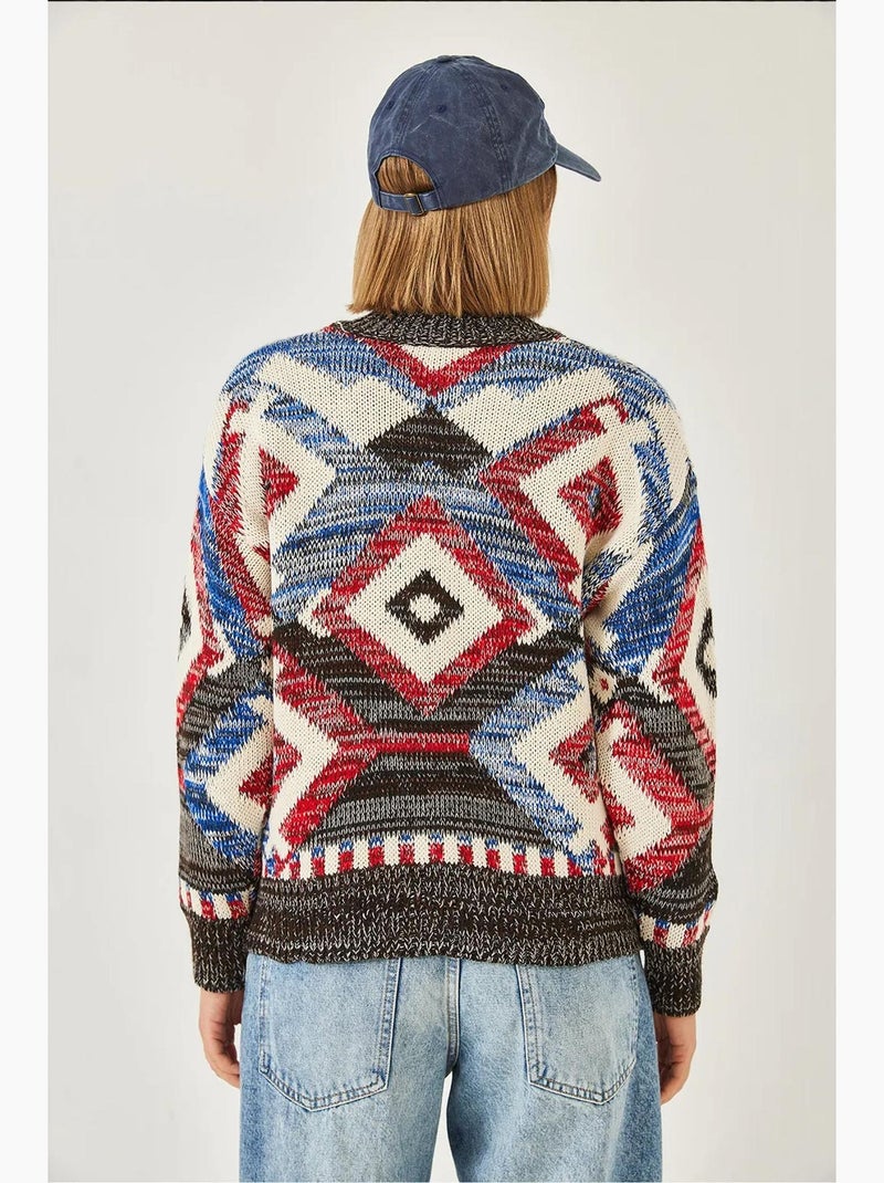 Cardigan de malha com fecho estampado lucci Cinza escuro - Kiabi