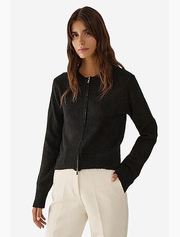 Cardigan de malha com fecho hiccup
