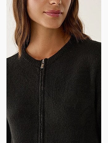 Cardigan de malha com fecho hiccup