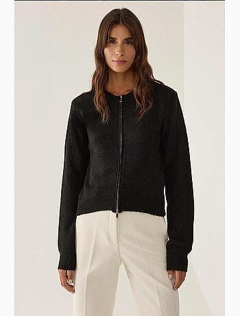 Cardigan de malha com fecho hiccup