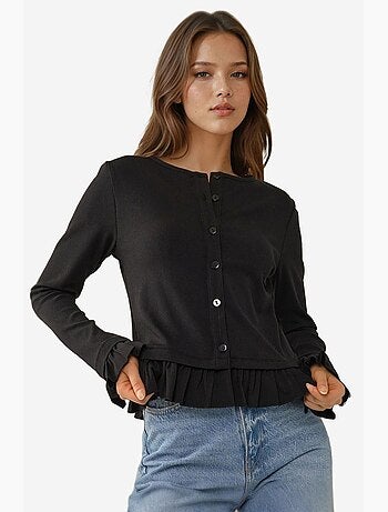 Cardigan de malha com gola redonda ajustada hiccup
