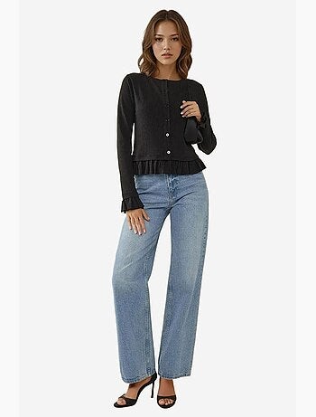 Cardigan de malha com gola redonda ajustada hiccup