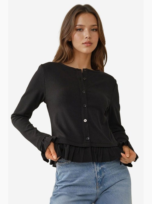 Cardigan de malha com gola redonda ajustada hiccup - Kiabi Cardigan de malha com gola redonda ajustada hiccup - Kiabi